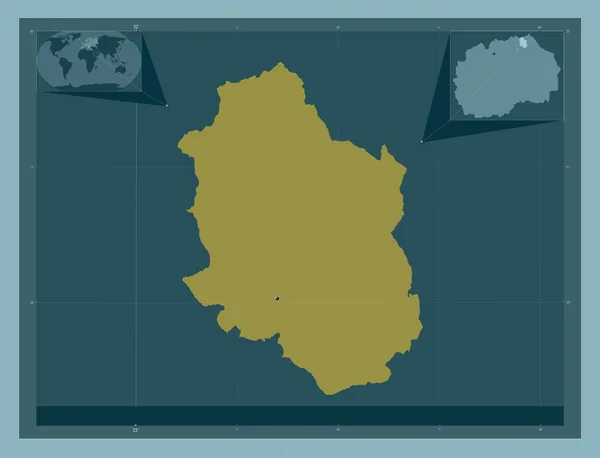 Ράνκοβτσε Δήμος Μακεδονίας Ατόφιο Χρώμα Γωνιακοί Χάρτες Βοηθητικής Θέσης — Φωτογραφία Αρχείου