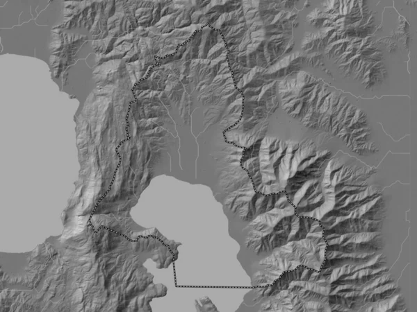 Resen Municipalité Macédoine Carte Altitude Bilevel Avec Lacs Rivières — Photo
