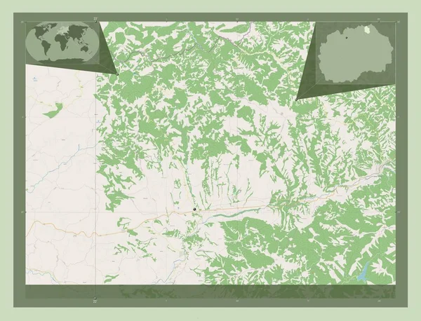 Ранковце Муниципалитет Македонии Карта Улиц Вспомогательные Карты Расположения Углов — стоковое фото