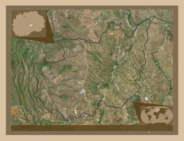 Rosoman Município Macedónia Mapa Satélite Baixa Resolução Locais Das Principais — Fotografia de Stock