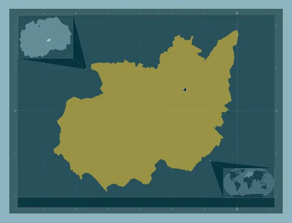Rosoman Municipality Macedonia 固体的颜色形状 角辅助位置图 — 图库照片