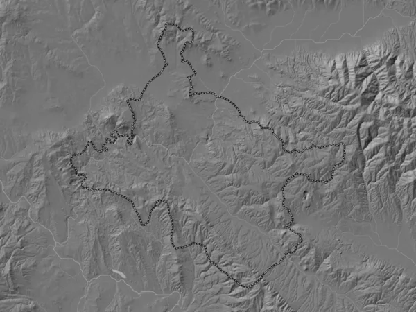 Stip Municipalité Macédoine Carte Altitude Bilevel Avec Lacs Rivières — Photo