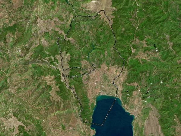 Struga Makedoniens Kommun Lågupplöst Satellitkarta — Stockfoto
