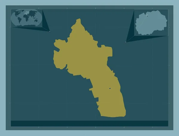 Suto Orizari Comune Macedonia Forma Tinta Unita Mappa Della Posizione — Foto Stock