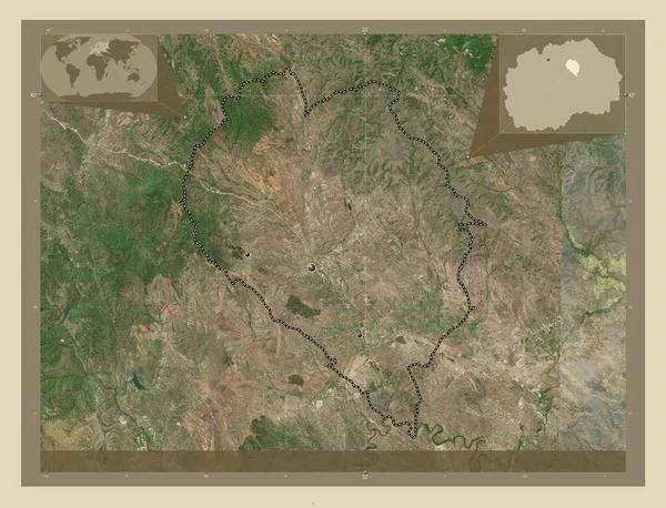 Sveti Nikole Municipality Macedonia High Resolution Satellite Map Locations Major — Stock Photo, Image