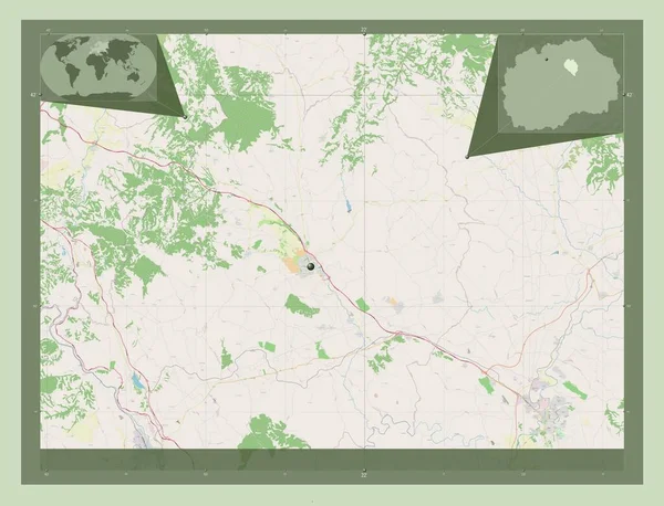 Sveti Nikole Município Macedónia Abrir Mapa Rua Mapa Localização Auxiliar — Fotografia de Stock