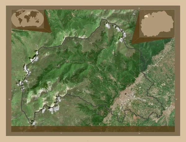 Tetovo Obec Makedonie Satelitní Mapa Nízkým Rozlišením Pomocné Mapy Polohy — Stock fotografie