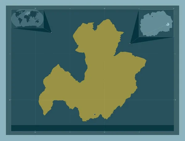 Vasilevo Municipality Macedonia 固体的颜色形状 角辅助位置图 — 图库照片