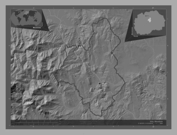 Велес Муніципалітет Македонії Білевелівська Карта Висот Озерами Річками Місця Розташування — стокове фото