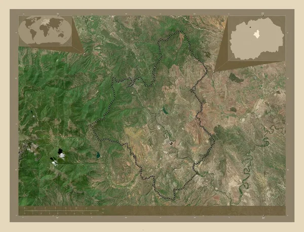 Veles Obec Makedonie Satelitní Mapa Vysokým Rozlišením Pomocné Mapy Polohy — Stock fotografie