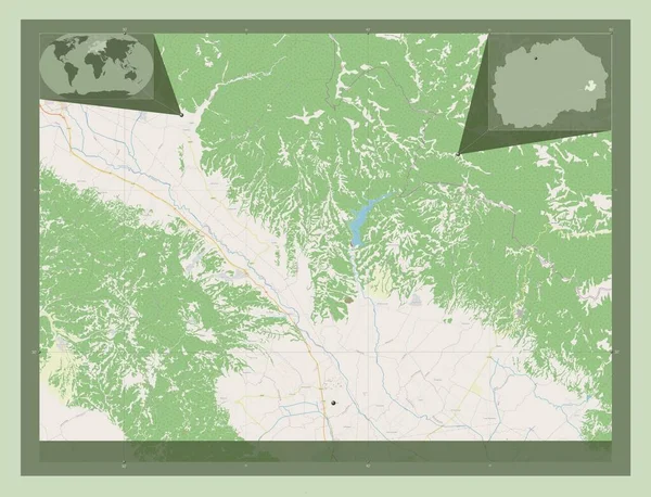 Vasilevo Município Macedónia Abrir Mapa Rua Mapa Localização Auxiliar Canto — Fotografia de Stock