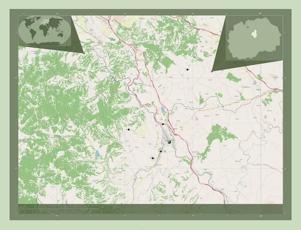 Veles Gemeinde Mazedonien Open Street Map Standorte Der Wichtigsten Städte — Stockfoto