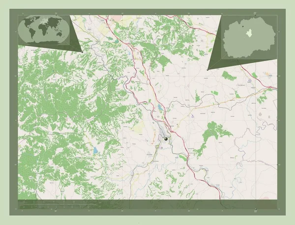 Велес Муниципалитет Македонии Карта Улиц Вспомогательные Карты Расположения Углов — стоковое фото