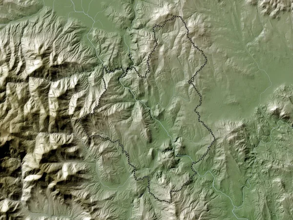 Veles Municipality Macedonia Elevation Map Colored Wiki Style Lakes Rivers — Stock Photo, Image