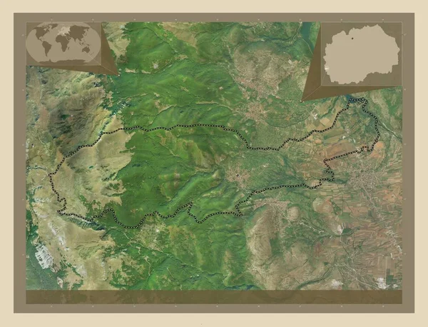 Vevcani Gmina Macedonii Mapa Satelity Wysokiej Rozdzielczości Pomocnicze Mapy Położenia — Zdjęcie stockowe