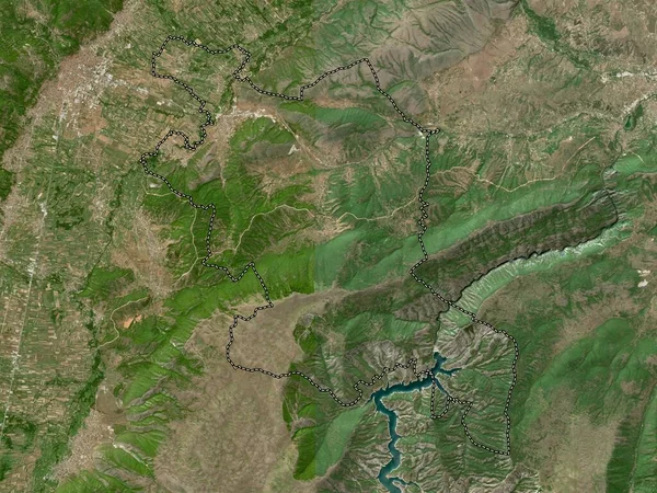 Zelino Município Macedónia Mapa Satélite Baixa Resolução — Fotografia de Stock