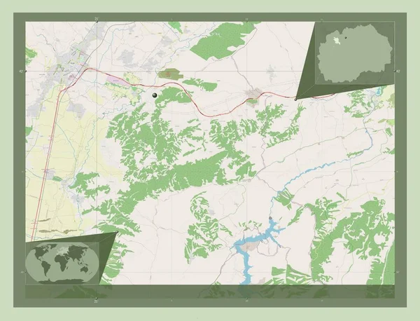 Zelino Gemeinde Mazedonien Open Street Map Eck Zusatzstandortkarten — Stockfoto