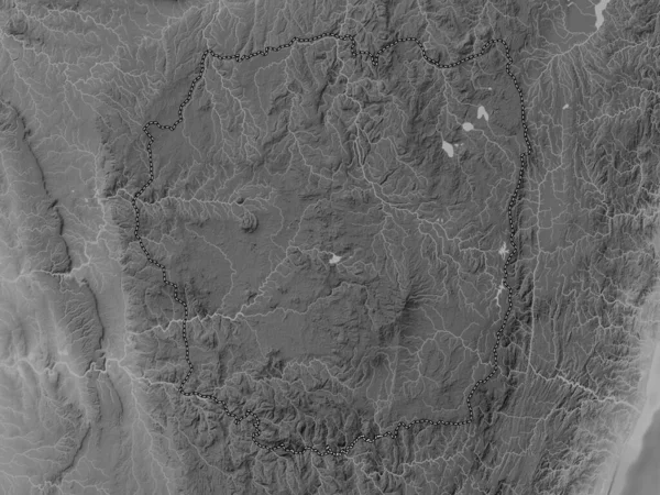 Антанананариву Автономная Провинция Мадагаскар Карта Высот Оттенках Серого Озерами Реками — стоковое фото