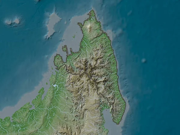 Antsiranana Autonomiczna Prowincja Madagaskaru Mapa Wzniesień Kolorowa Stylu Wiki Jeziorami — Zdjęcie stockowe