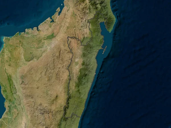 Toamasina Madagaskar Özerk Vilayeti Düşük Çözünürlüklü Uydu Haritası — Stok fotoğraf
