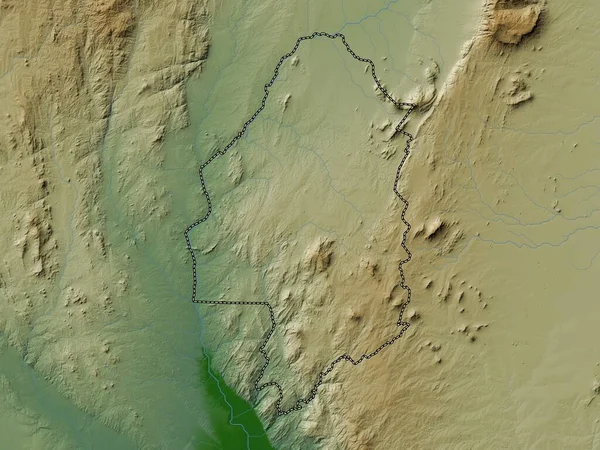 Blantyre Περιοχή Μαλάουι Χρωματιστός Υψομετρικός Χάρτης Λίμνες Και Ποτάμια — Φωτογραφία Αρχείου