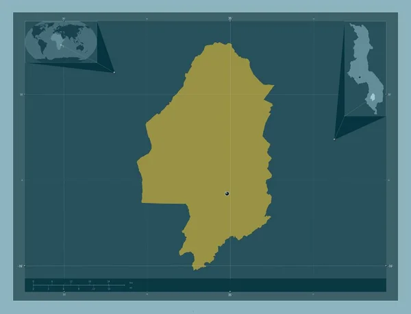 Blantyre Distrito Malawi Forma Cor Sólida Mapa Localização Auxiliar Canto — Fotografia de Stock