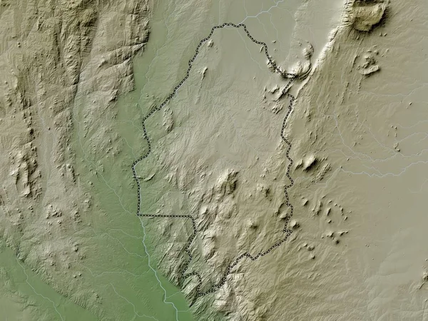 马拉维地区布兰太尔 带有湖泊和河流的Wiki风格的高程图 — 图库照片