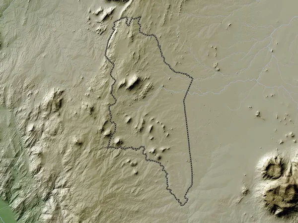 Chiradzulu Malavi Bölgesi Yükseklik Haritası Göller Nehirlerle Wiki Stilinde Renklendirilmiştir — Stok fotoğraf