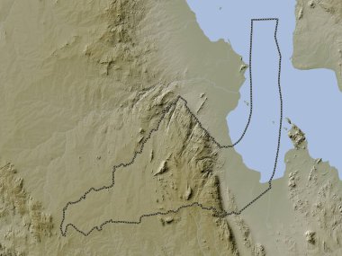 Dedza, Malawi bölgesi. Yükseklik haritası göller ve nehirlerle wiki stilinde renklendirilmiştir