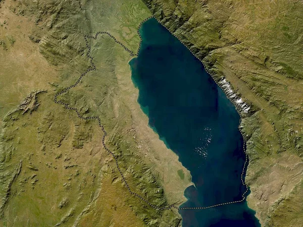 マラウィ県カロンガ市 低解像度衛星地図 — ストック写真
