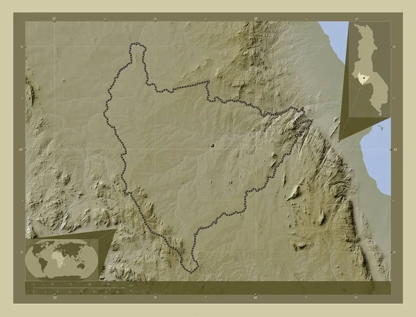 Лілонгве Район Малаві Висота Карти Забарвлена Вікі Стилі Озерами Річками — стокове фото