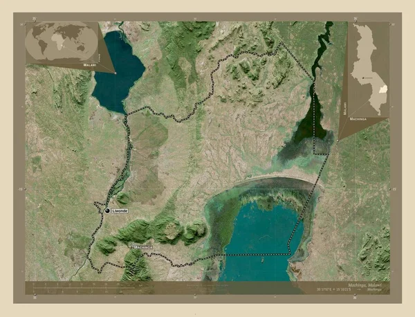 Мачінга Район Малаві Супутникова Карта Високої Роздільної Здатності Місця Розташування — стокове фото