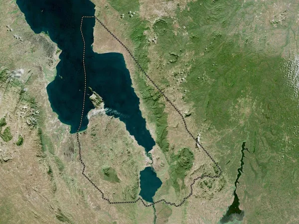 Mangochi Distretto Del Malawi Mappa Satellitare Alta Risoluzione — Foto Stock