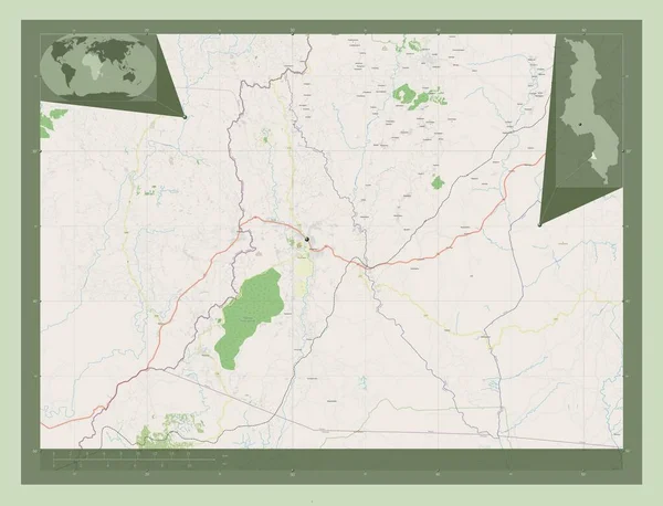 Mwanza Bezirk Von Malawi Open Street Map Standorte Der Wichtigsten — Stockfoto