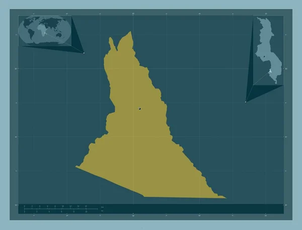 Мванза Район Малави Твердая Форма Цвета Вспомогательные Карты Расположения Углов — стоковое фото