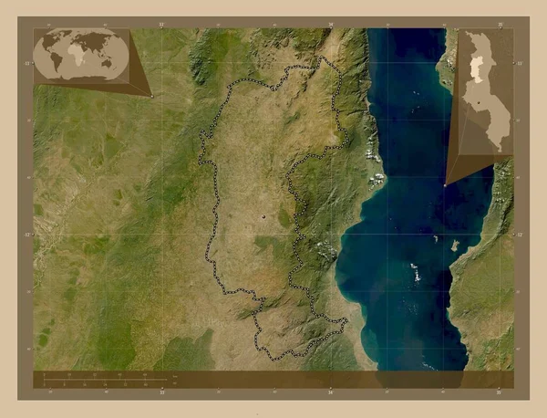 Mzimba Περιφέρεια Μαλάουι Δορυφορικός Χάρτης Χαμηλής Ανάλυσης Γωνιακοί Χάρτες Βοηθητικής — Φωτογραφία Αρχείου