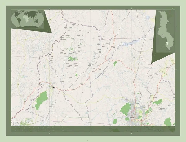 Нено Район Малави Карта Улиц Места Расположения Крупных Городов Области — стоковое фото