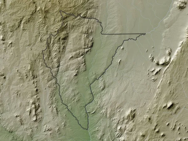 Нено Район Малави Карта Высот Окрашенная Вики Стиле Озерами Реками — стоковое фото