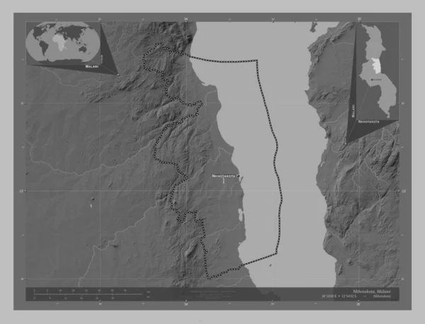 Nkhotakota Okres Malawi Výškové Mapy Jezery Řekami Umístění Názvy Velkých — Stock fotografie