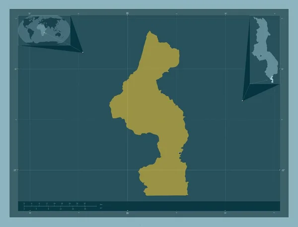 Nsanje Distriktet Malawi Fast Färgform Hjälpkartor För Hörnen — Stockfoto