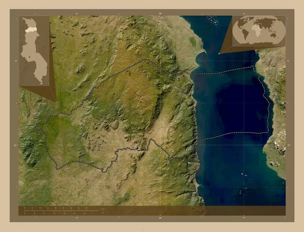 Rumphi Περιφέρεια Μαλάουι Δορυφορικός Χάρτης Χαμηλής Ανάλυσης Τοποθεσίες Μεγάλων Πόλεων — Φωτογραφία Αρχείου