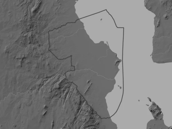 Salima Okres Malawi Výškové Mapy Stupních Šedi Jezery Řekami — Stock fotografie