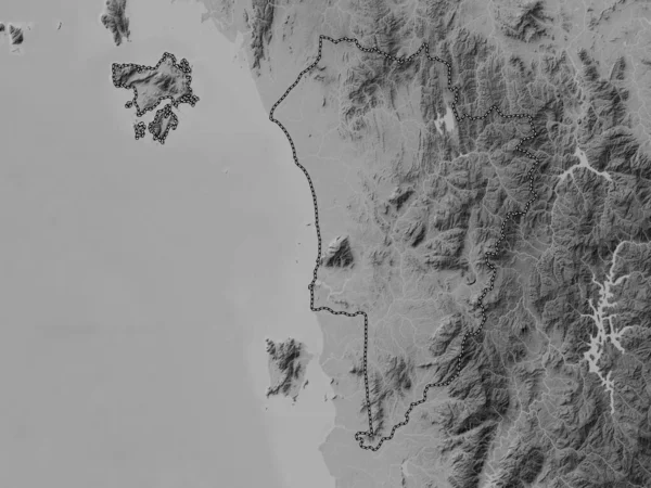 Кедах Штат Малайзия Карта Высот Оттенках Серого Озерами Реками — стоковое фото