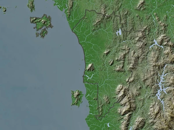 Kedah Bundesstaat Malaysia Höhenkarte Wiki Stil Mit Seen Und Flüssen — Stockfoto