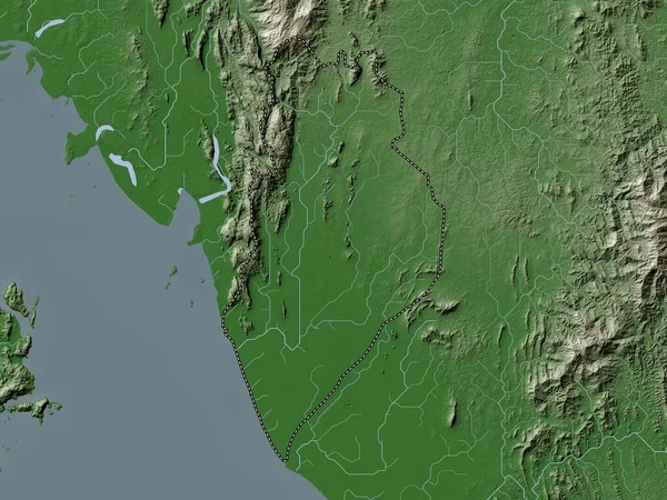 Перліс Штат Малайзія Висота Карти Кольору Вікі Озерами Річками — стокове фото