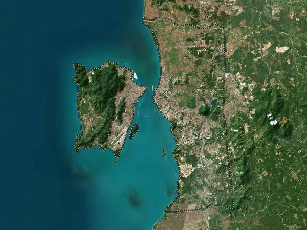 Pulau Pinang Delstaten Malaysia Lågupplöst Satellitkarta — Stockfoto