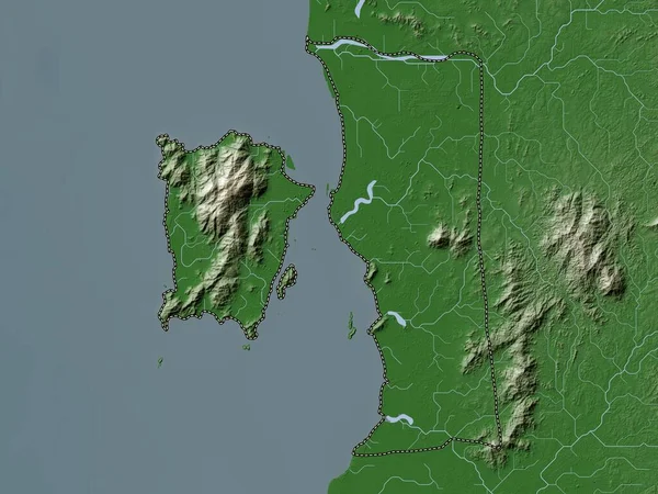 Pulau Pinang Πολιτεία Της Μαλαισίας Υψόμετρο Χάρτη Χρωματισμένο Wiki Στυλ — Φωτογραφία Αρχείου