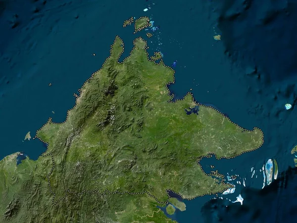 stock image Sabah, state of Malaysia. Low resolution satellite map