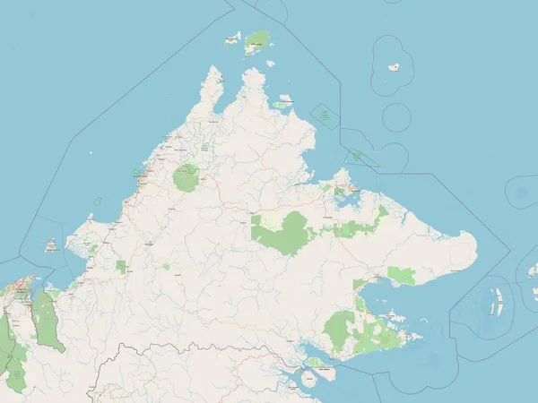 Sabah Stato Della Malesia Mappa Stradale Aperta — Foto Stock
