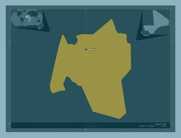 Bamako District Mali Stevige Kleurvorm Locaties Namen Van Grote Steden — Stockfoto